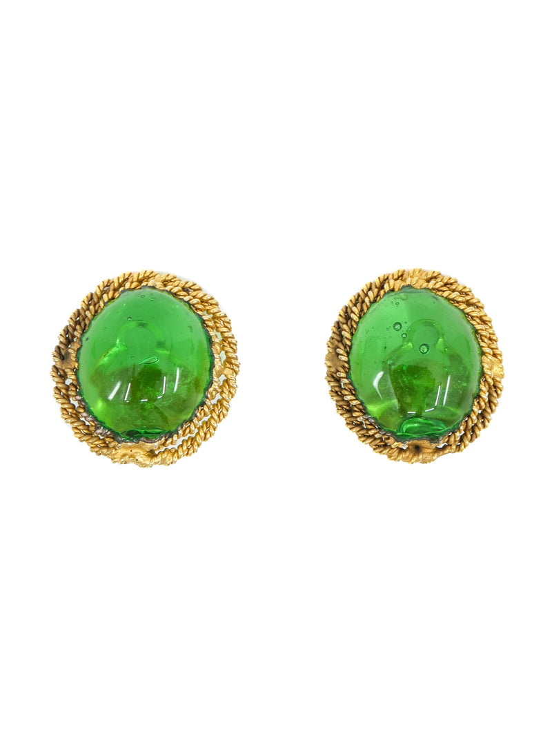 Chanel Green Gripoix Earrings Accessory arcadeshops.com