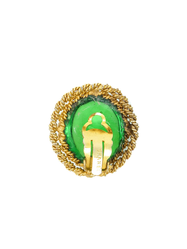 Chanel Green Gripoix Earrings Accessory arcadeshops.com