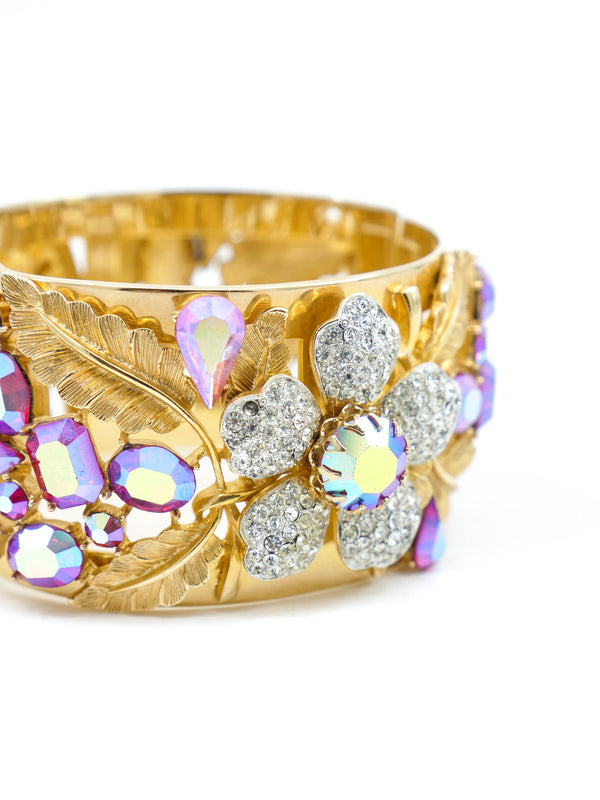 Vendome Floral Crystal Cuff Accessory arcadeshops.com