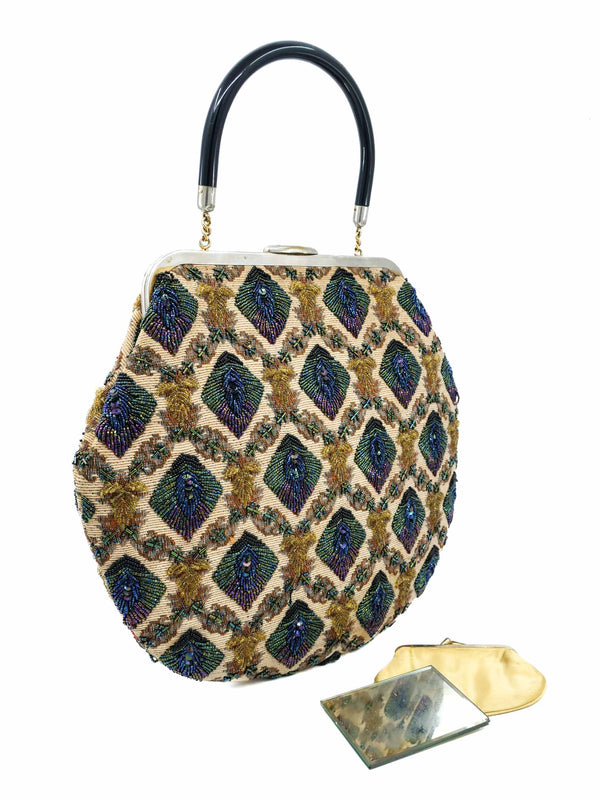 1970s Beaded Tapestry Handbag