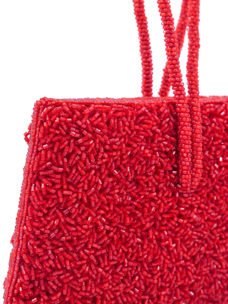 1990s Red Beaded Mini Bag