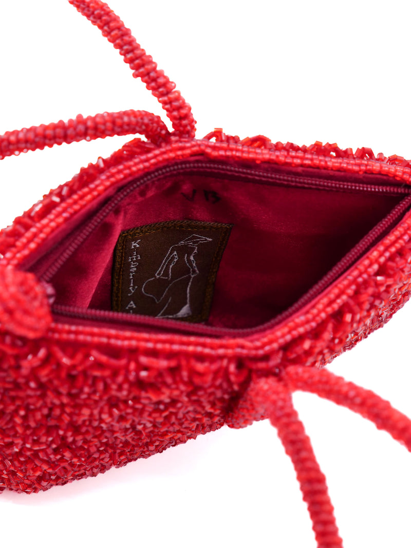 1990s Red Beaded Mini Bag