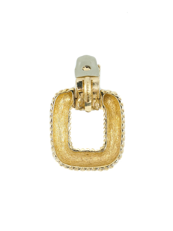 Ciner Crystal Accented Oversized Chain Earrings Accessory arcadeshops.com