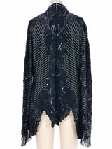 2016 Rodarte Bead Embellished Tie Front Blouse