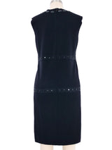 2004 Lanvin Jeweled Wool Shift Dress