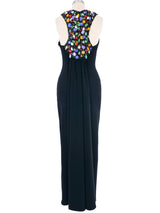 Dana Deatherage Jeweled Jersey Midi Dress