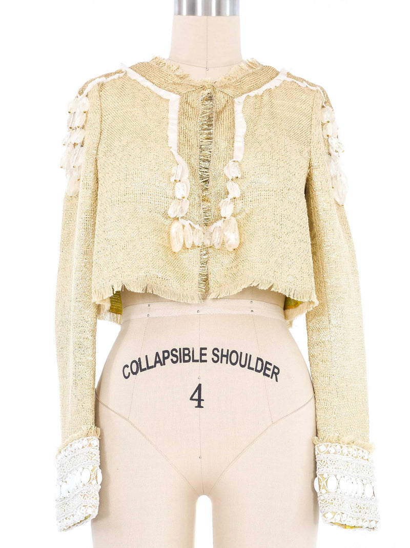 Ungaro Bead Embellished Metallic Bolero Jacket