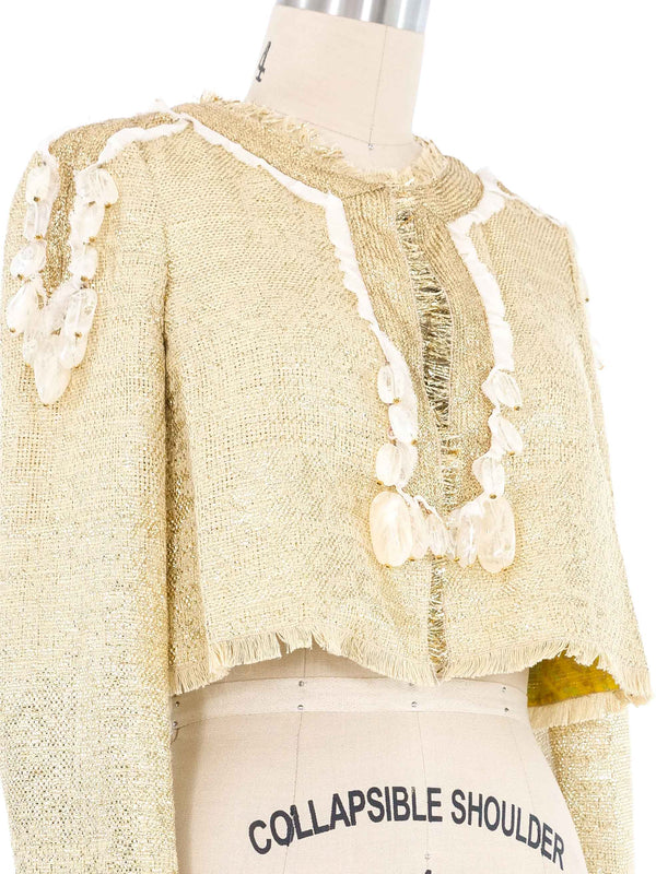 Ungaro Bead Embellished Metallic Bolero Jacket