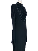 1990s Chloe Beaded Front Jersey Gown Dress arcadeshops.com