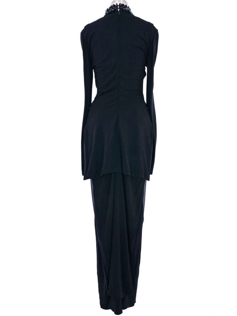 1990s Chloe Beaded Front Jersey Gown Dress arcadeshops.com