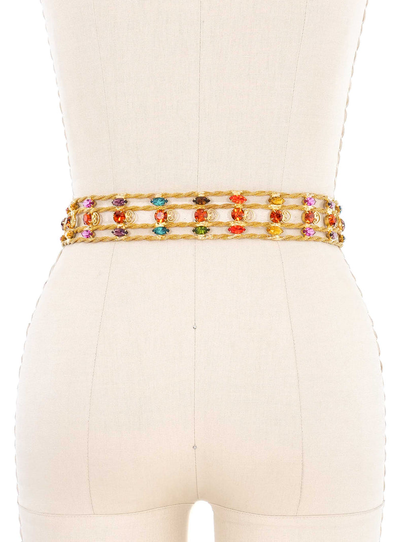 Goldtone Multicolor Jewel Belt