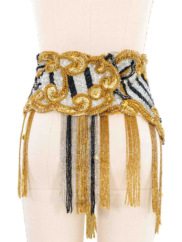 Beaded Floral Tassle Belt Accessory arcadeshops.com