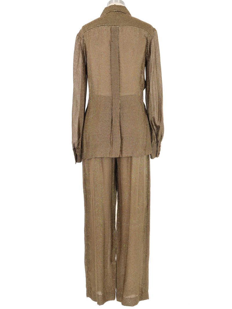 John Anthony Bronze Lurex Stripe Ensemble