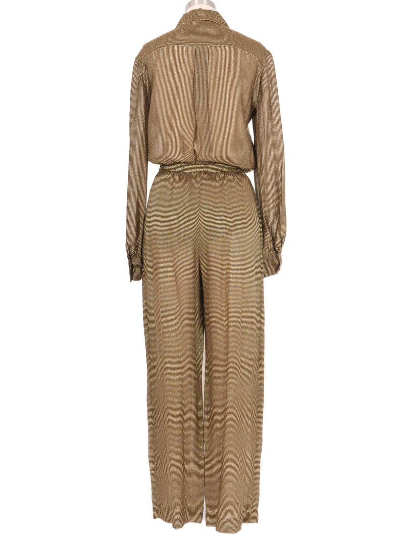 John Anthony Bronze Lurex Stripe Ensemble