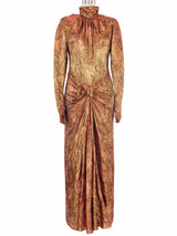 Bob Mackie Metallic Floral Jacquard Gown Dress arcadeshops.com