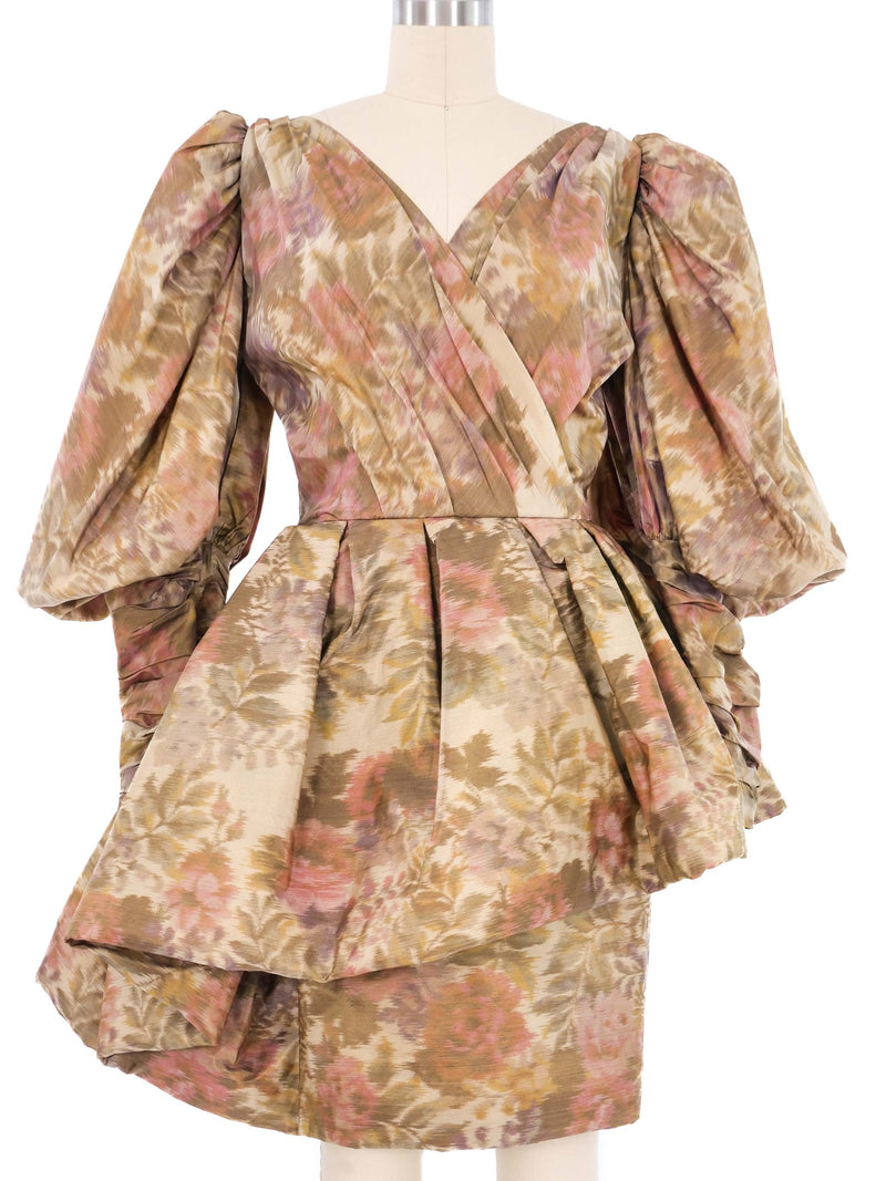 Paul Louis Orrier Floral Puff Sleeve Dress