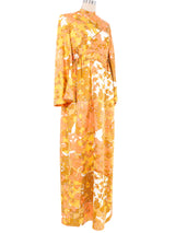 Travilla Metallic Floral Sateen Gown