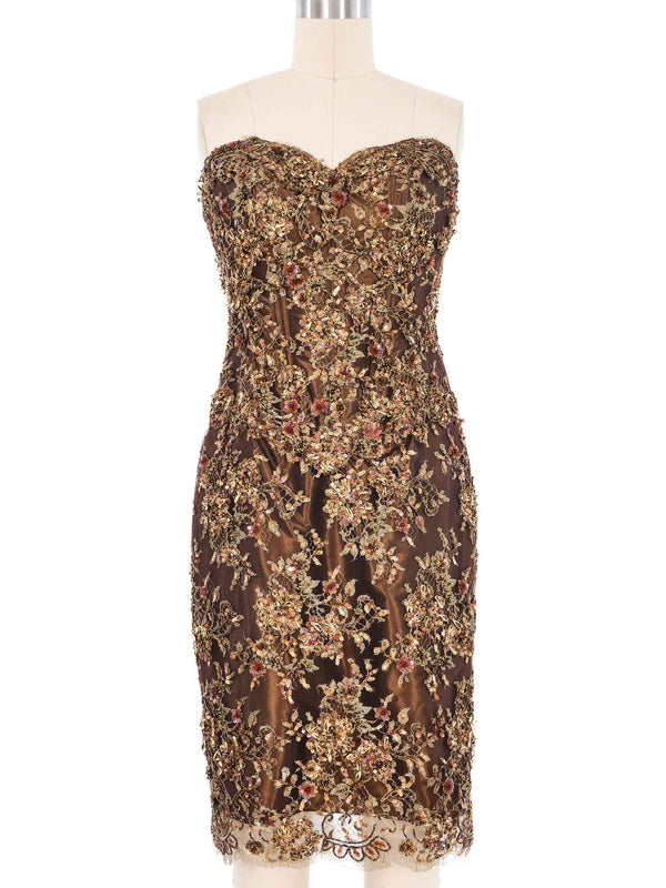 Vicky Tiel Embellished Lace Cocktail Dress Ensemble