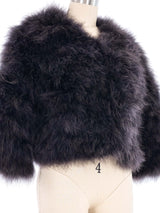 Gray Marabou Crop Jacket