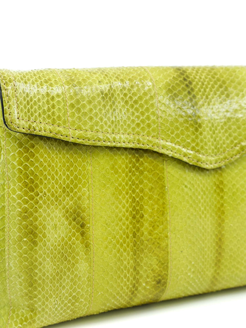 Chartreuse Snakeskin Convertible Clutch Accessory arcadeshops.com