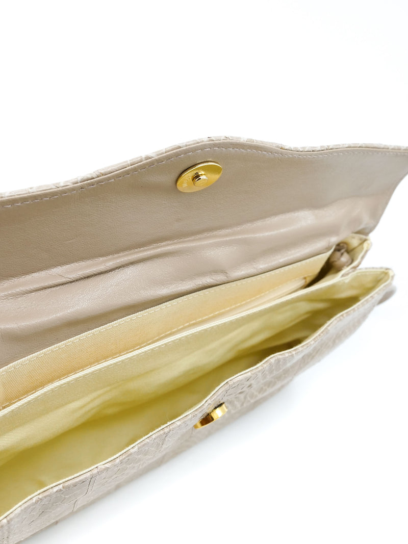 Putty Snakeskin Convertible Clutch Accessory arcadeshops.com