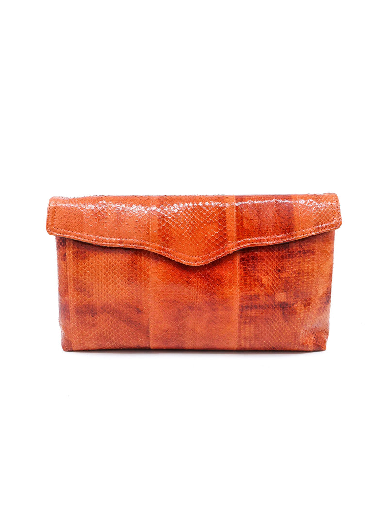 Orange Snakeskin Convertible Clutch Accessory arcadeshops.com