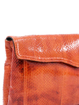 Orange Snakeskin Convertible Clutch Accessory arcadeshops.com