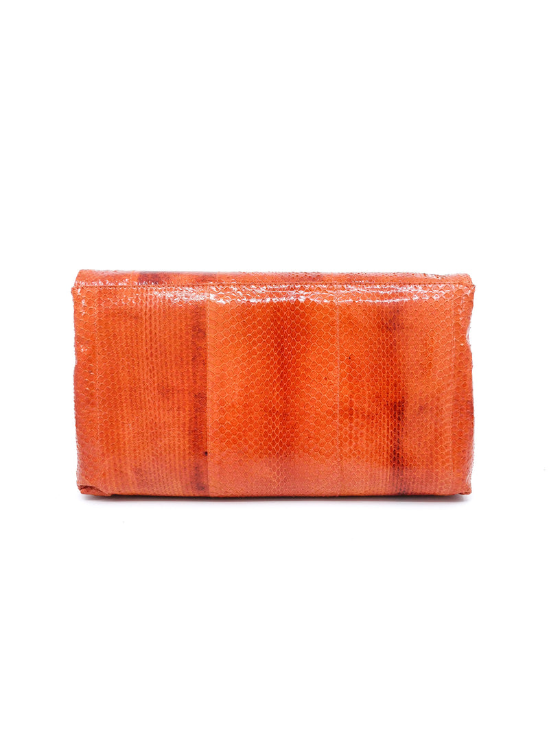 Orange Snakeskin Convertible Clutch Accessory arcadeshops.com