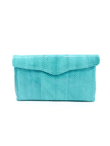 Aqua Snakeskin Convertible Clutch Accessory arcadeshops.com