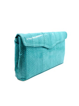 Aqua Snakeskin Convertible Clutch Accessory arcadeshops.com