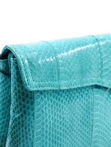 Aqua Snakeskin Convertible Clutch Accessory arcadeshops.com