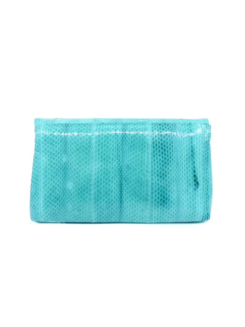 Aqua Snakeskin Convertible Clutch Accessory arcadeshops.com