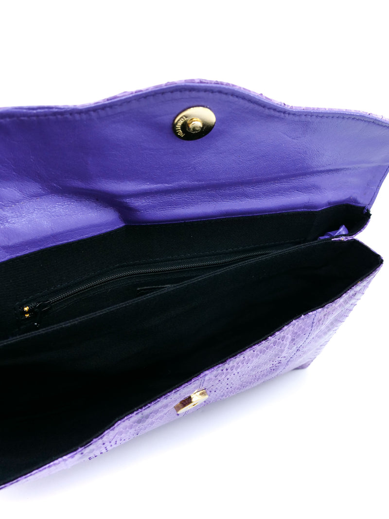 Purple Snakeskin Convertible Clutch Accessory arcadeshops.com