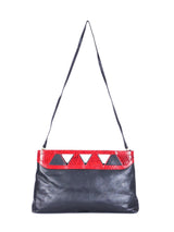 Black And Red Snakeskin Trimmed Cutout Clutch Accessory arcadeshops.com