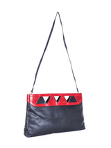 Black And Red Snakeskin Trimmed Cutout Clutch Accessory arcadeshops.com