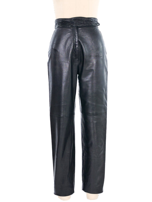 1980s Black Leather Tapered Pant Bottom arcadeshops.com