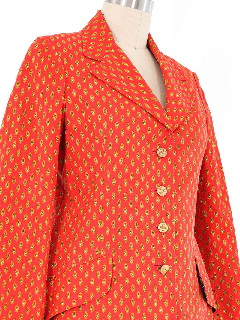 1970s Anne Klein Crimson Jewel Motif Jacket Jacket arcadeshops.com