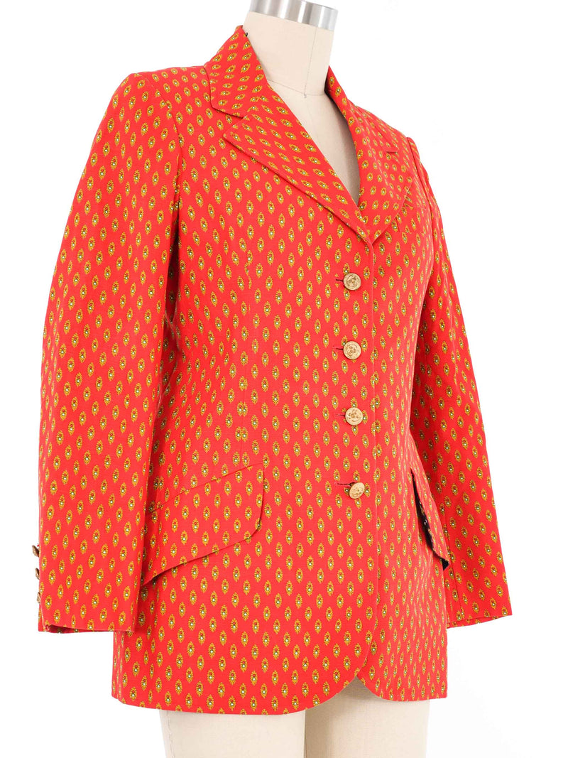 1970s Anne Klein Crimson Jewel Motif Jacket Jacket arcadeshops.com