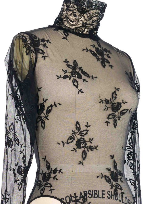 Christian Lacroix Floral Mesh Bodysuit Suit arcadeshops.com