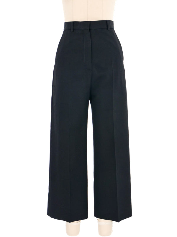 Acne Studios Black Wide Leg Crop Trousers Bottom arcadeshops.com