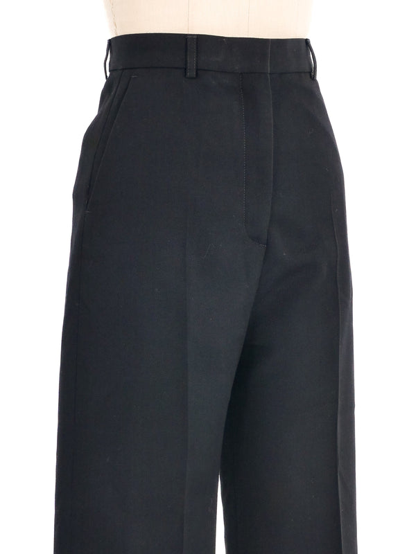 Acne Studios Black Wide Leg Crop Trousers Bottom arcadeshops.com