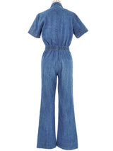 1970s Belted Zip Up Denim Jumpsuit Jumpsuit arcadeshops.com