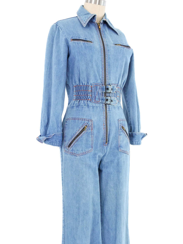 1970s Faded Glory Denim Coverall Jumpsuit Jumpsuit arcadeshops.com