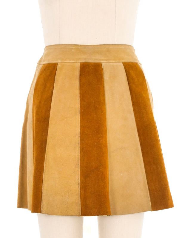 Patchwork Suede Skirt Bottom arcadeshops.com