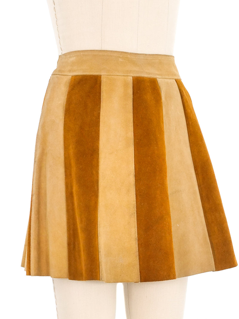 Patchwork Suede Skirt Bottom arcadeshops.com