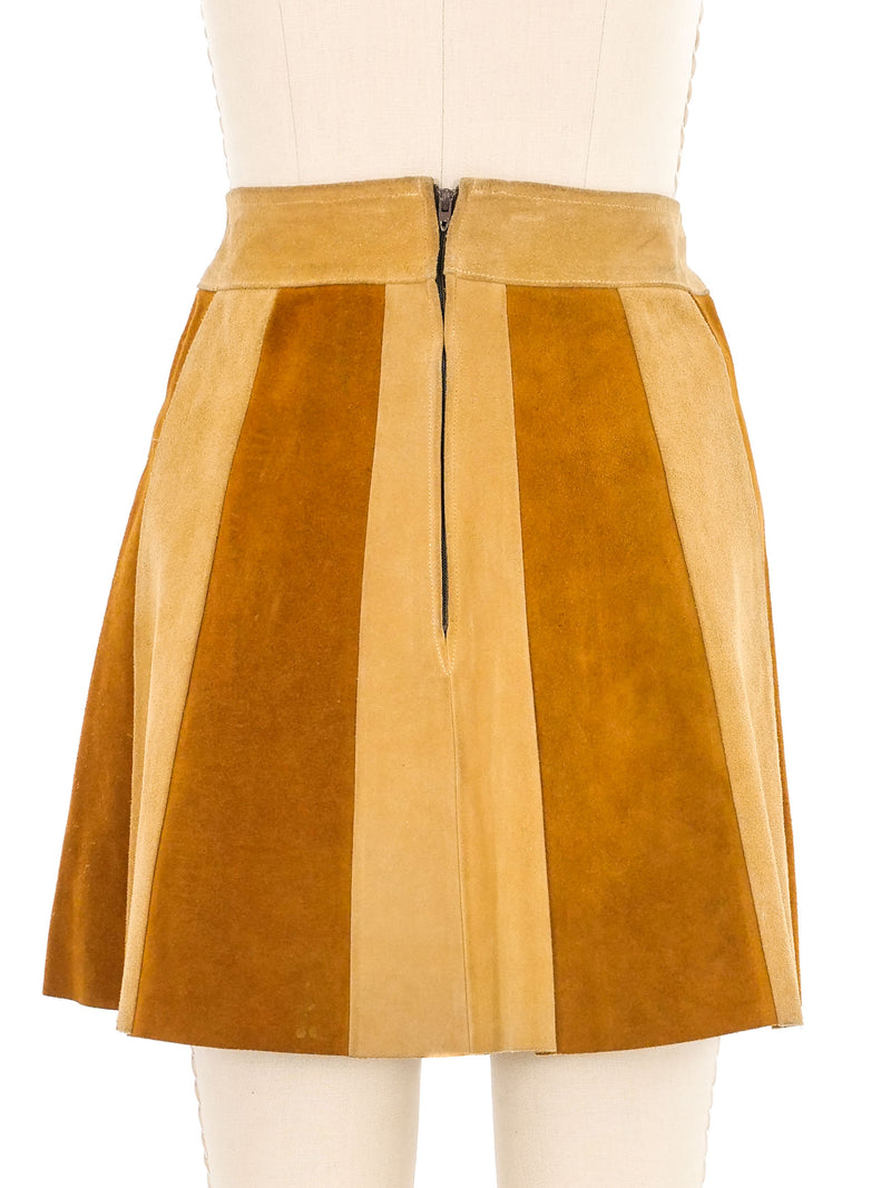 Patchwork Suede Skirt Bottom arcadeshops.com