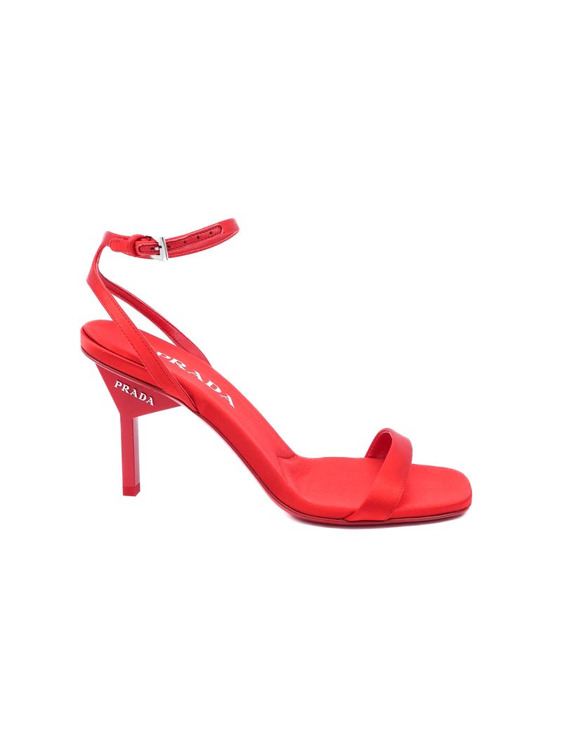 Prada Fiery Red Satin Heel, 37 Accessory arcadeshops.com