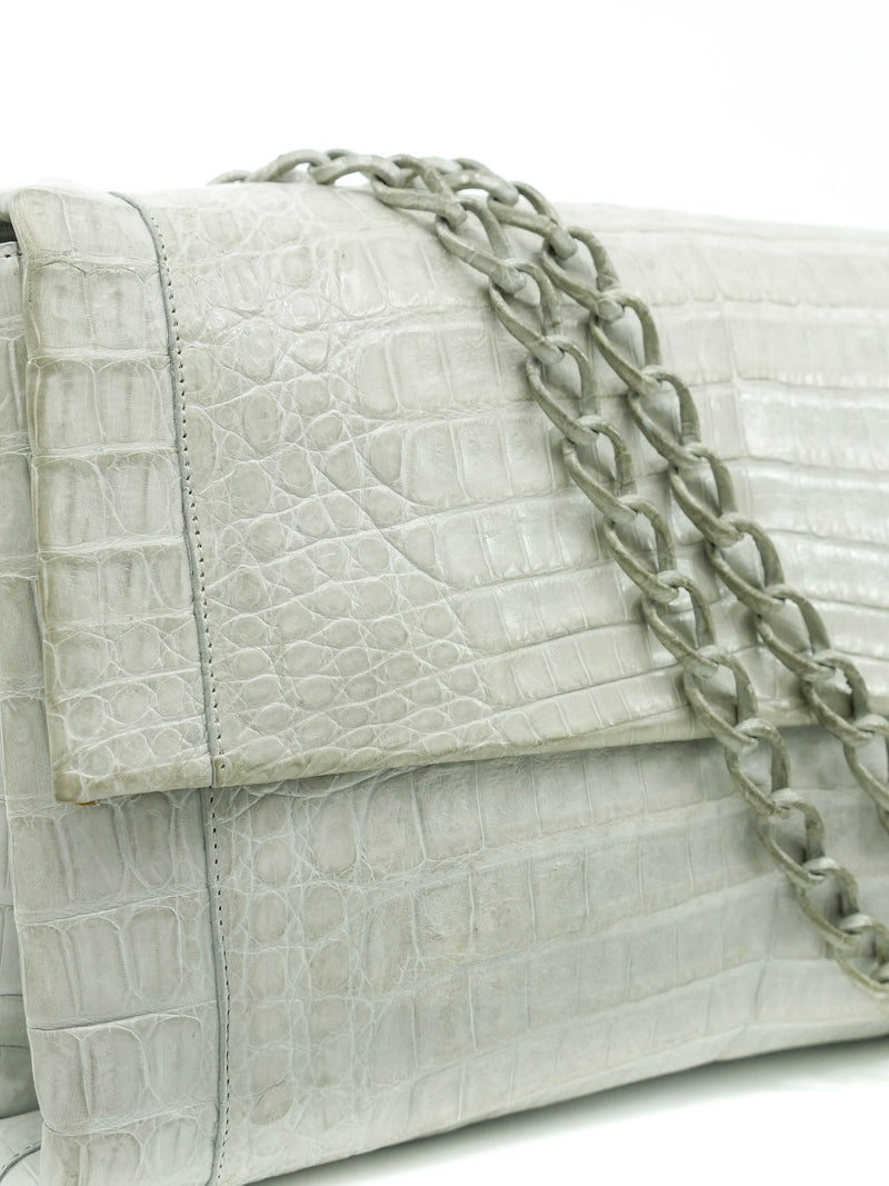 Nancy Gonzalez Grey Crocodile Bag Accessory arcadeshops.com