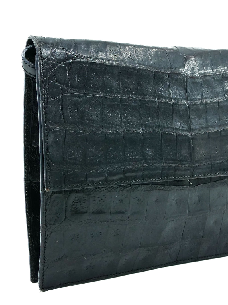 Black Leather Convertible Envelope Clutch Accessory arcadeshops.com