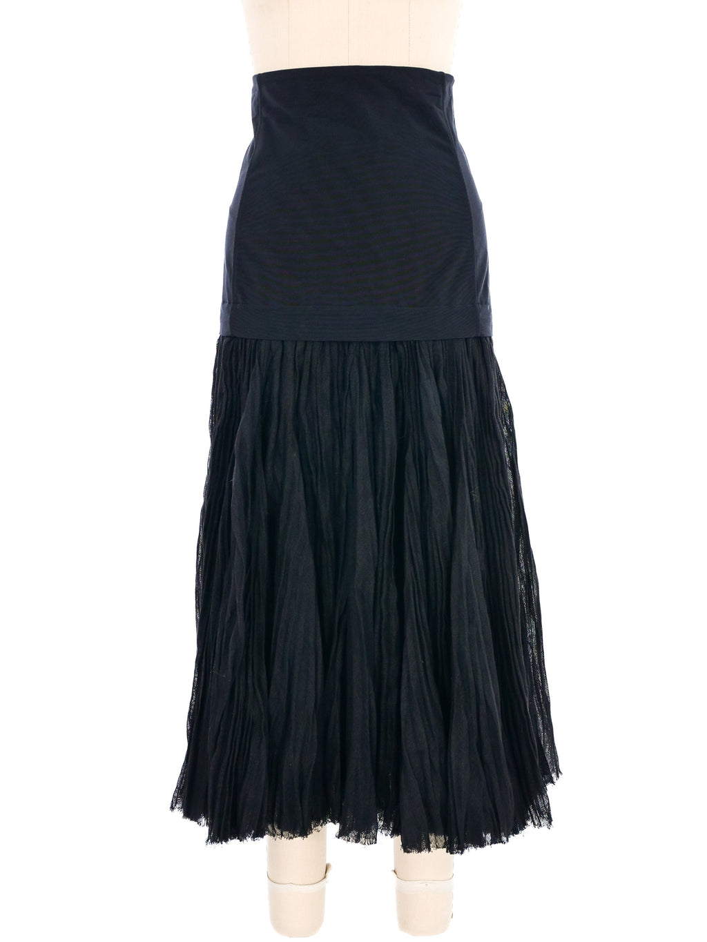 【関税&送料込】Celine Skirt 2014 Celine Layered Pleated Linen Midi Skirt